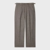 Paul Smith Brown Mix-up Check Wool Trousers In Gray