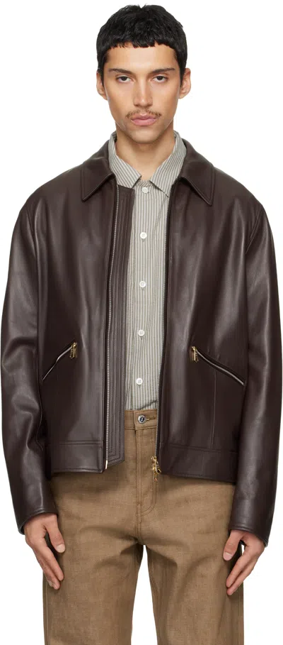 Paul Smith Brown Nappa Leather Jacket