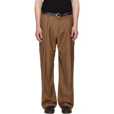 Paul Smith Brown Pleated Wool Trousers