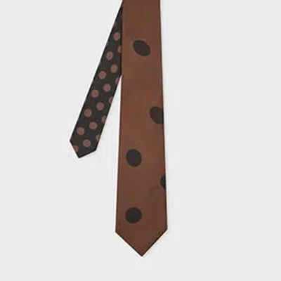 Paul Smith Brown 'shadow' Polka Dot Tie