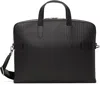 Paul Smith Brown Shadow Stripe Leather Folio Briefcase In 69 Brown