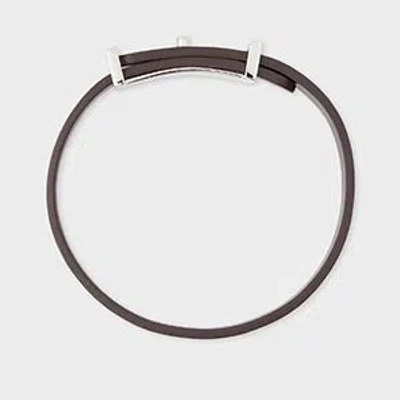 Paul Smith Brown Signature Buckle Leather Bracelet