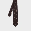Paul Smith Brown Silk 'travel' Tie In Black