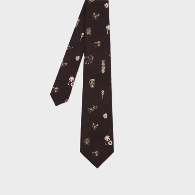 Paul Smith Brown Silk 'travel' Tie