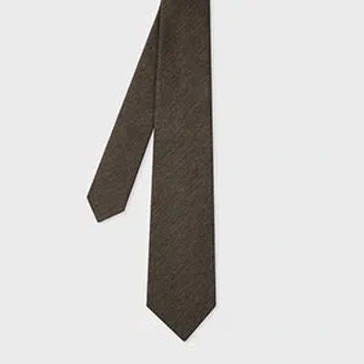 Paul Smith Brown Silk-wool Blend Textured Tie