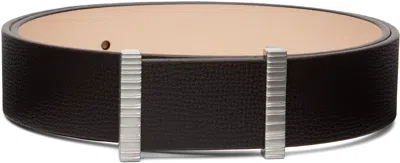 Paul Smith Brown Stripe Buckle Belt In Black