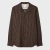 Paul Smith Brown Stripe Viscose-blend Shirt In Brown