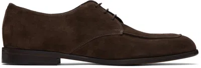 Paul Smith Brown Suede Carlo Derbys In 69 Dark Brown