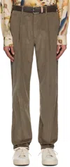 Paul Smith Brown Tapered-fit Pleated Corduroy Trousers In 71 Brown
