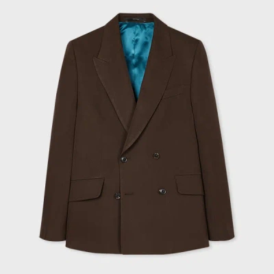 Paul Smith Brown Wool Gabardine Double-breasted Blazer