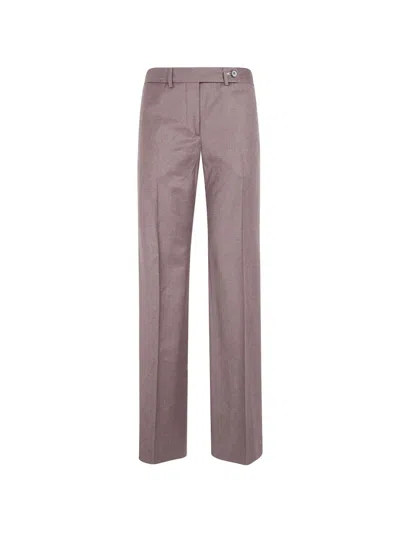 Paul Smith Brown Wool-cashmere Flannel Bootcut Trousers In Purple