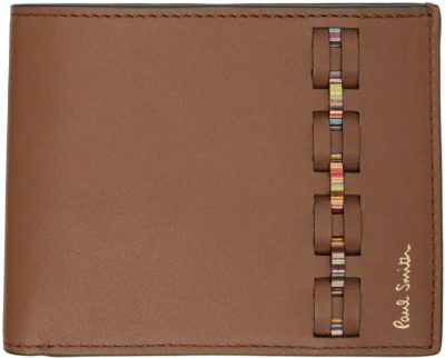 Paul Smith Brown Woven Front Wallet In 62 Browns