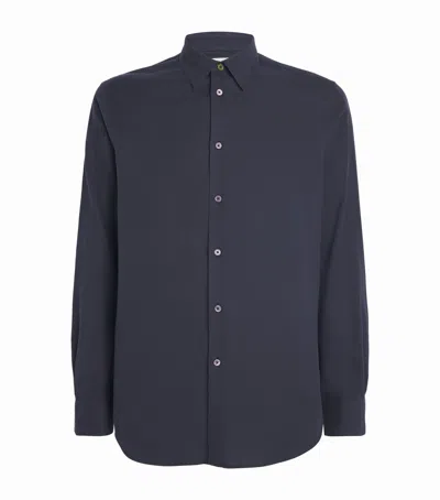 Paul Smith Brushed Cotton Shirt In Blue