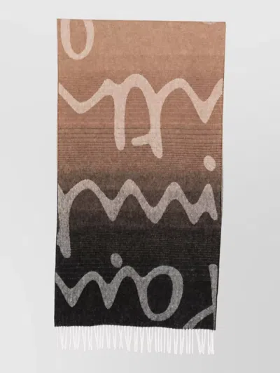Paul Smith Brushed Logo-print Wool Blend Scarf
