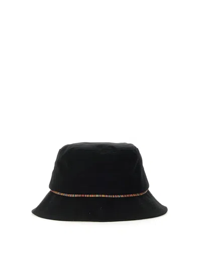 Paul Smith Stripe-detail Bucket Hat In Black