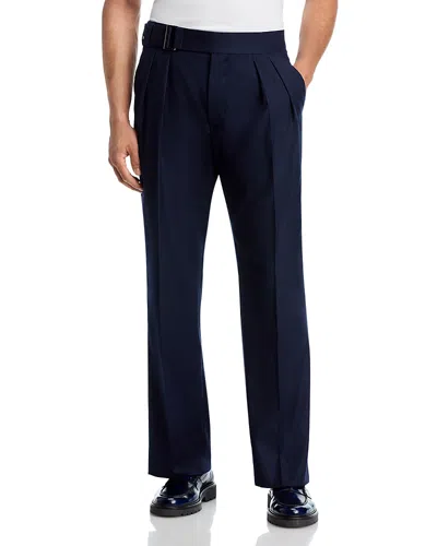 Paul Smith Buckled Tab Waist Trousers In Blue