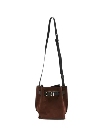 Paul Smith Buckle-detail Suede Shoulder Bag In Brown