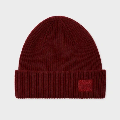 Paul Smith Burgundy Cashmere-blend Beanie Red