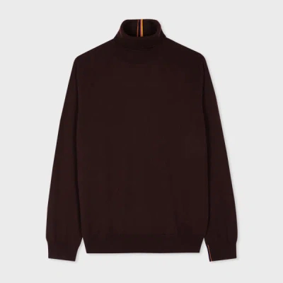 Paul Smith Burgundy Cashmere Roll Neck Sweater Purple
