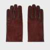 Paul Smith Burgundy Cord Gloves Orange In Burgundy