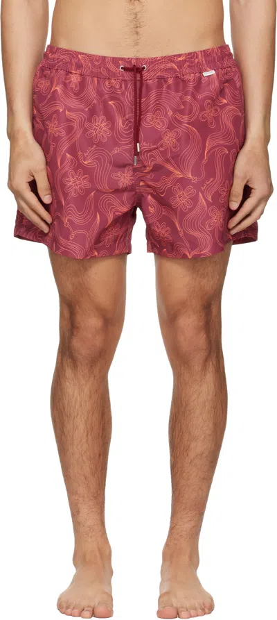 Paul Smith Burgundy Knots Swim Shorts