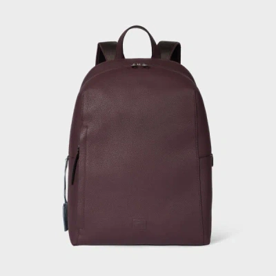 Paul Smith Burgundy Leather Backpack Red