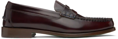 Paul Smith Burgundy Lido Leather Loafers In 28 Reds
