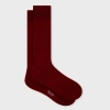 Paul Smith Burgundy Ribbed Cotton Socks Red In Red