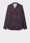 Paul Smith Burgundy 'screen Dance' Print Viscose Shirt Purple In Multi