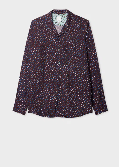 Paul Smith Burgundy 'screen Dance' Print Viscose Shirt Purple In Multi