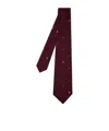 Paul Smith Slim Tie Patterned Fabric Embroidered Tip In Red
