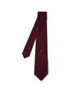 Paul Smith Slim Tie Patterned Fabric Embroidered Tip In Red