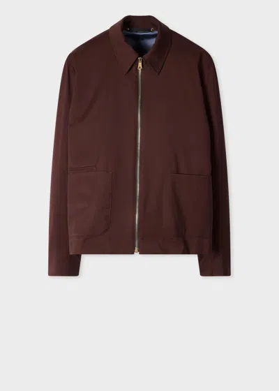 Paul Smith Burgundy 'storm System' Wool Short Zip Jacket Red