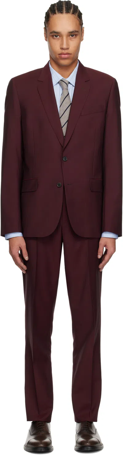Paul Smith Burgundy 'the Soho' Suit In 28 Red