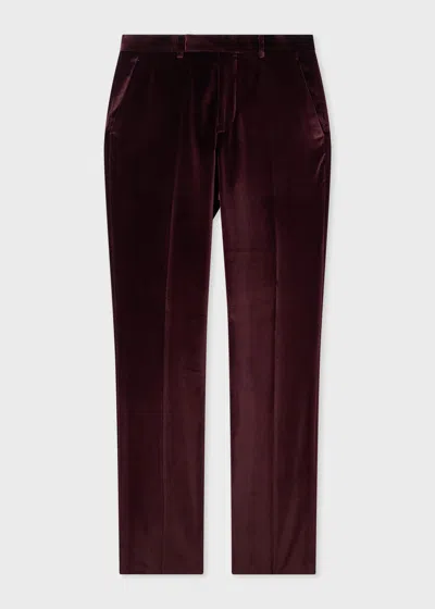 Paul Smith Burgundy Velvet Trousers Red