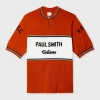 Paul Smith Burnt Orange Merino Wool Knitted Cycle Jersey In Orange