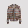 Paul Smith Multicolored Horizontal Striped Wool Blend Cardigan In Multi Coloured