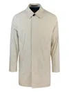 Paul Smith Button-fastening Collared Coat In Neutral
