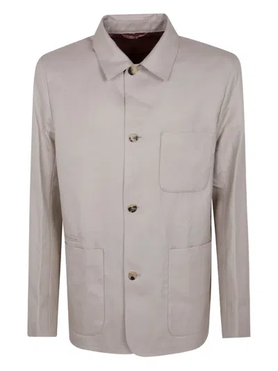 PAUL SMITH BUTTON-FASTENING PATCH-POCKET JACKET