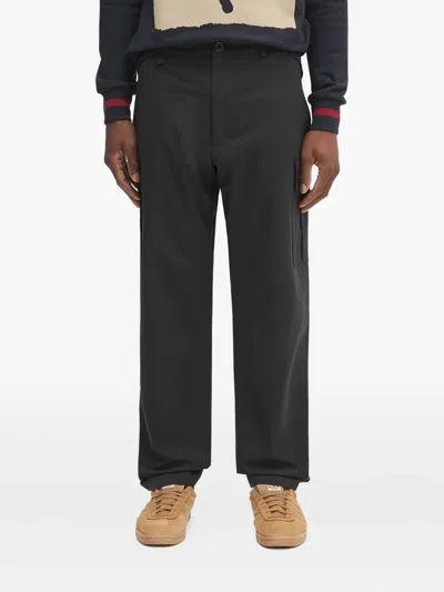 Paul Smith Button-fastening Straight-leg Trousers In Black