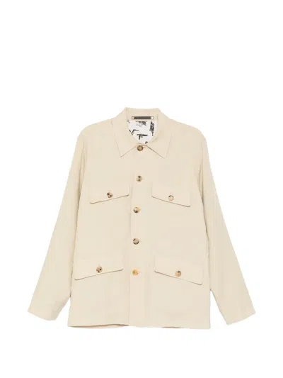 Paul Smith Button Flap Jacket In Neutral