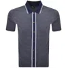 Paul Smith Button Front Polo T Shirt Blue In Blue