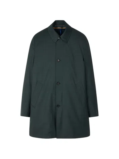 Paul Smith Button Pocket Wool Coat In Green