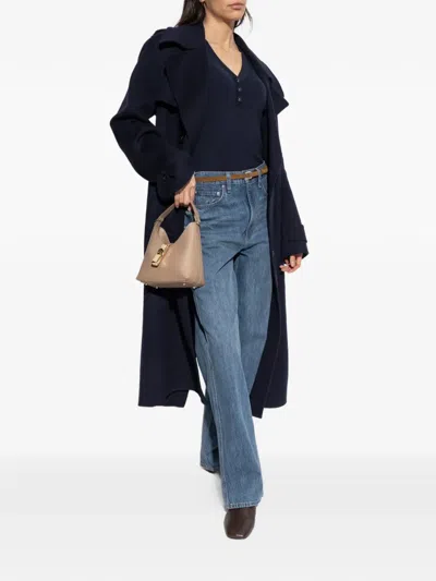 Paul Smith Button Ribbed Top In Blue