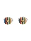 Paul Smith Button Stripe Cufflinks In Multicolour