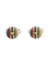 Paul Smith Button Stripe Cufflinks In Multicolour