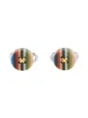 Paul Smith Button Stripe Resin-plated Cufflinks In Multi