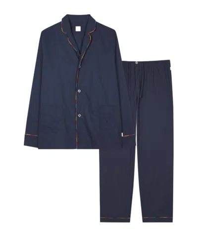 Paul Smith Buttoned Drawstring Two-piece Pyjamas In Blue