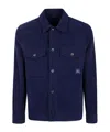 Paul Smith Military Style Overshirt Jacket For Men In Blue
