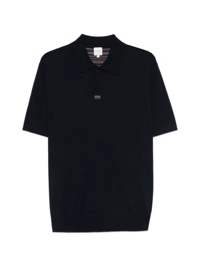 Paul Smith Buttoned Polo Shirt In Black